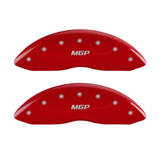 MGP 4 Caliper Covers Engraved Front & Rear JEEP Red finish silver ch