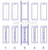 King Ford 260CI/289CI/302 5.0L Windsor Coated Crankshaft Main Bearing Set of 5 (Size STDX)