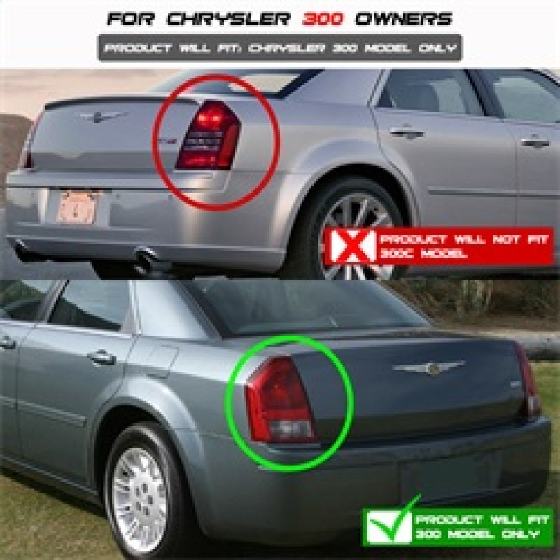 Spyder Chrysler 300 05-07 LED Tail Lights Chrome ALT-YD-CHR305-LED-C