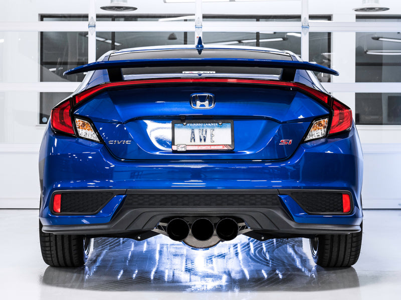 AWE Tuning 2016+ Honda Civic Si Touring Edition Exhaust w/Front Pipe & Triple Diamond Black Tips