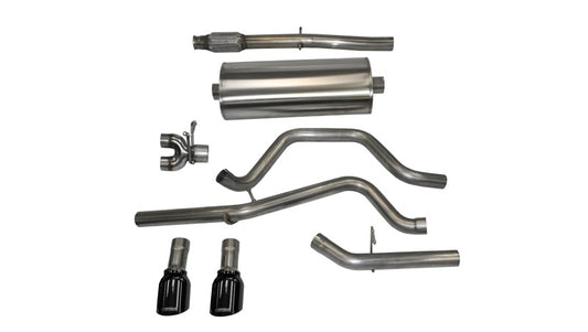 Corsa 14 GMC Sierra/Chevy Silv 1500 Crew Cab/Short Bed 5.3L V8 Black Sport Dual Rear CB Exhaust