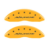 MGP 4 Caliper Covers Engraved Front & Rear Avalanche Yellow Finish Black Char 2001 Chevrolet Tahoe