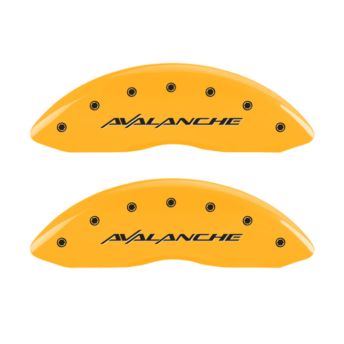 MGP 4 Caliper Covers Engraved F & R Avalanche Yellow Finish Black Char 2000 Chevrolet Silverado 2500