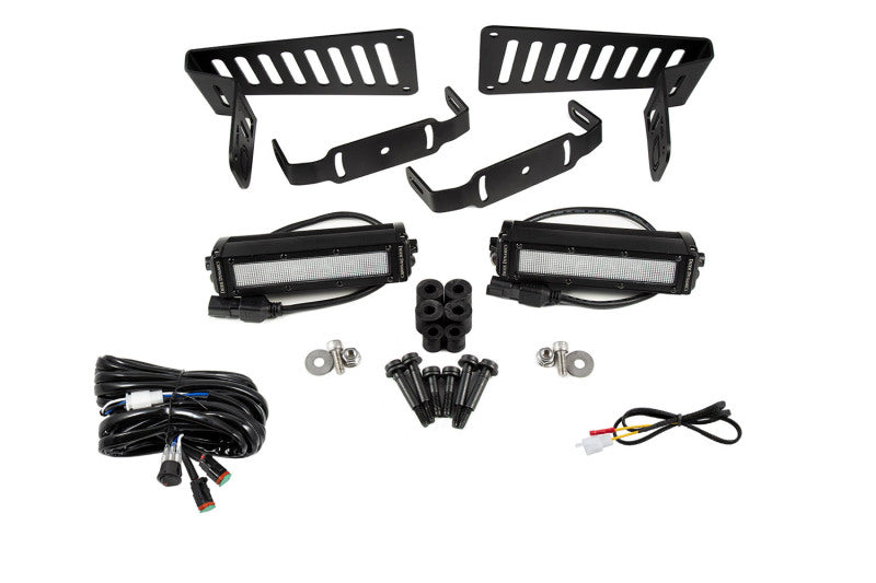 Diode Dynamics 18-21 Jeep JL Wrangler/Gladiator SS6 Cowl LED Bracket Kit - White Flood