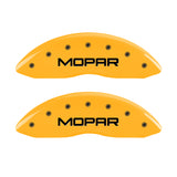 MGP Front set 2 Caliper Covers Engraved Front MOPAR Yellow finish black ch