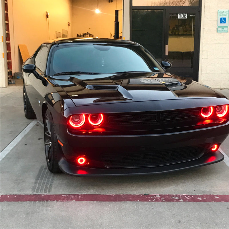 Oracle 15-21 Dodge Challenger Waterproof LED Fog Light Halo Kit - ColorSHIFT SEE WARRANTY