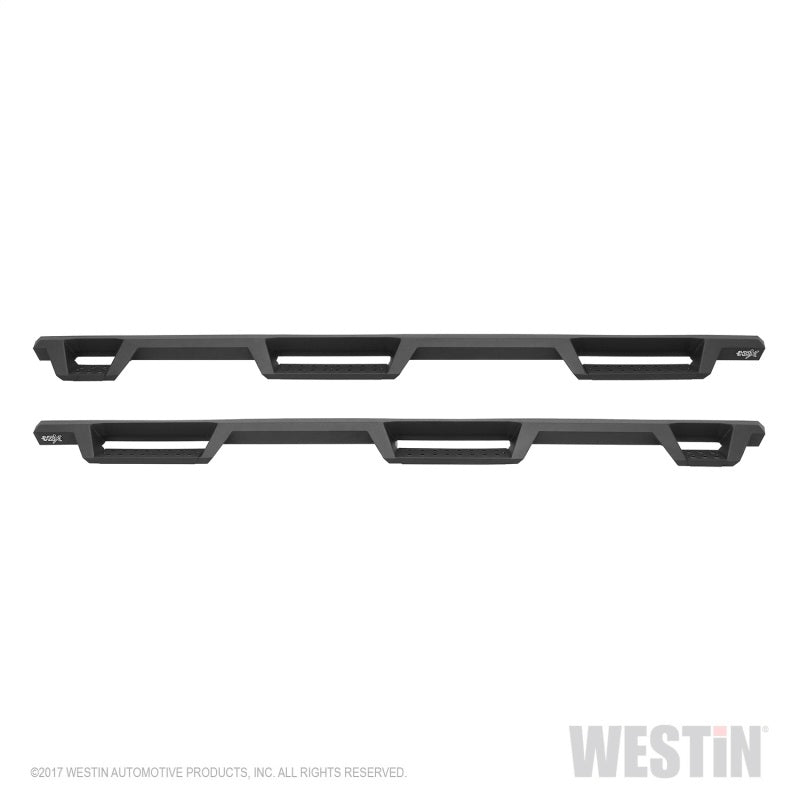 Westin 99-16 Ford F-250/350/450/550 CC (6.75ft Bed) HDX Drop Whl to Whl Nerf Step Bars - Text Blk