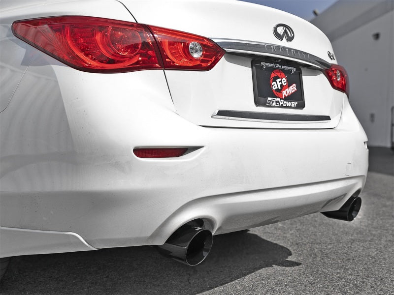 aFe Takeda 2.5in 304 SS Axle-Back Exhaust w/ Black Tips 16-18 Infiniti Q50 V6-3.0L (tt)