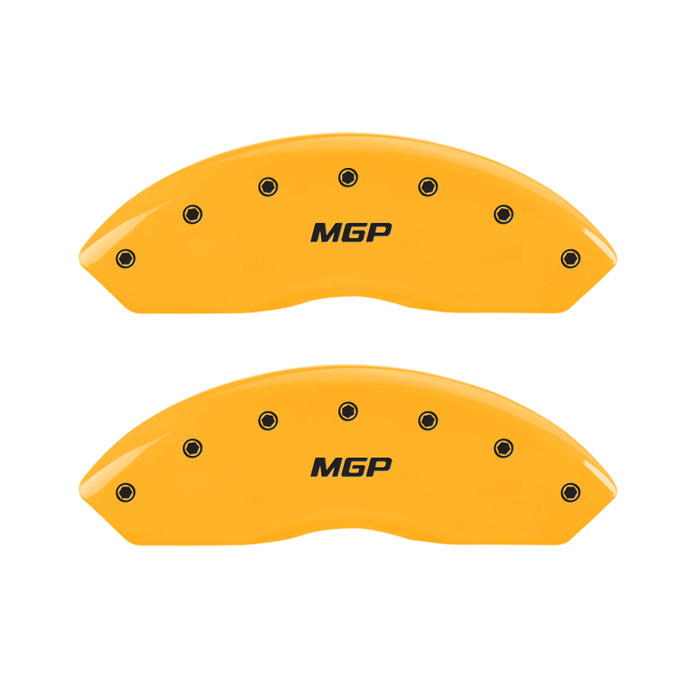 MGP 4 Caliper Covers Engraved Front & Rear MGP Yellow Finish Black Char 2007 Cadillac STS