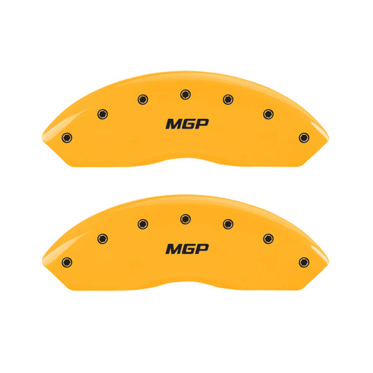 MGP 4 Caliper Covers Engraved Front & Rear MGP Yellow Finish Black Char 2002 Mercury Mountaineer