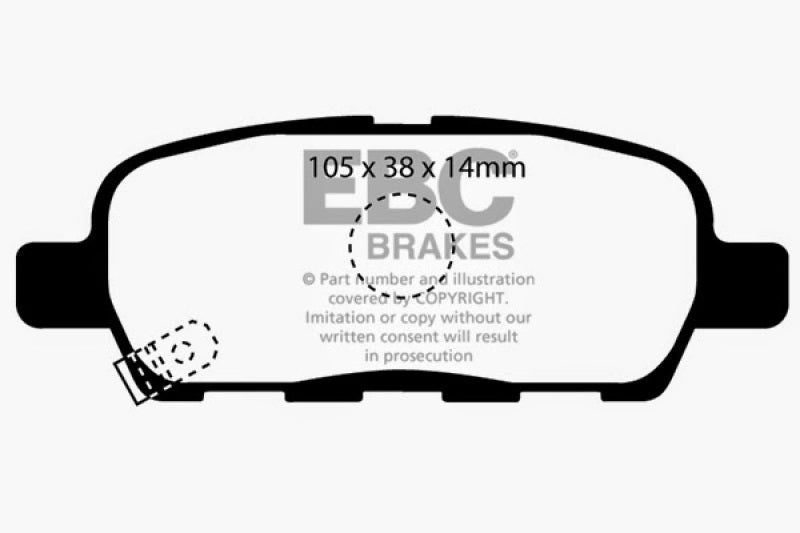 EBC 08-13 Infiniti EX35 3.5 Redstuff Rear Brake Pads