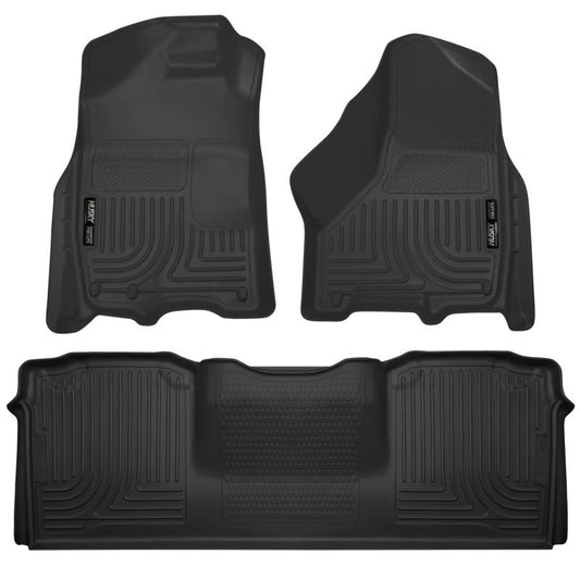 Husky Liners 10-12 Dodge Ram 2500/3500 Mega Cab WeatherBeater Combo Black Floor Liners