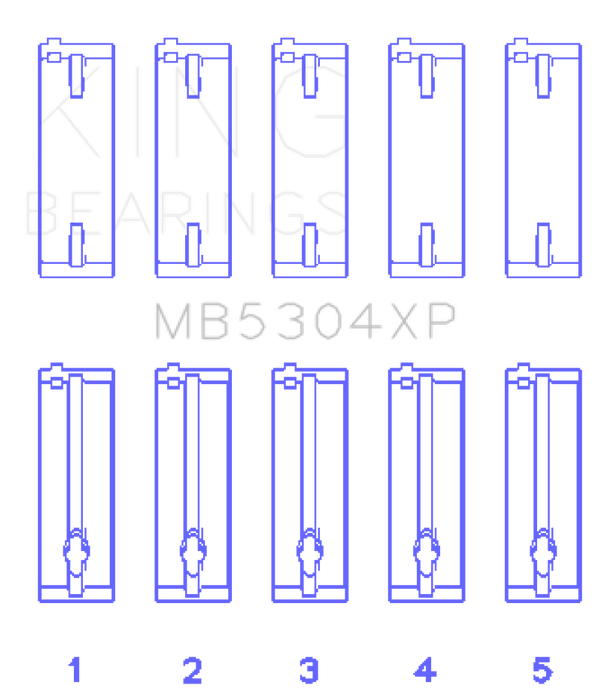 King Mazda B6/B6-T/ZM/B3/B5 (Size STD) Main Bearing Set