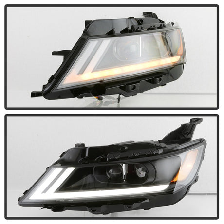 xTune 14-18 Chevy Impala (Excl Limited) DRL Halogen Projector Headlights - Blk (PRO-JH-CIM15-LB-BK)