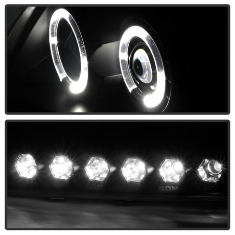 Spyder Ford F150 97-03 Projector - LED Halo Amber Reflector LED Blk Smke PRO-YD-FF15097-1P-AM-BSM