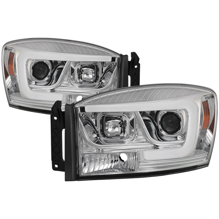 Spyder Dodge Ram 1500 06-08 V2 Projector Headlights - Light Bar DRL - Chrome (PRO-YD-DR06V2-LB-C)