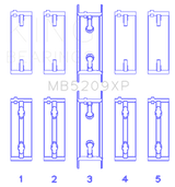 King Mitsubishi 4G63/4G64 7 Bolt 2nd Gen DSM and EVO I-IV (Size 0.25mm) Performance Main Bearing Set