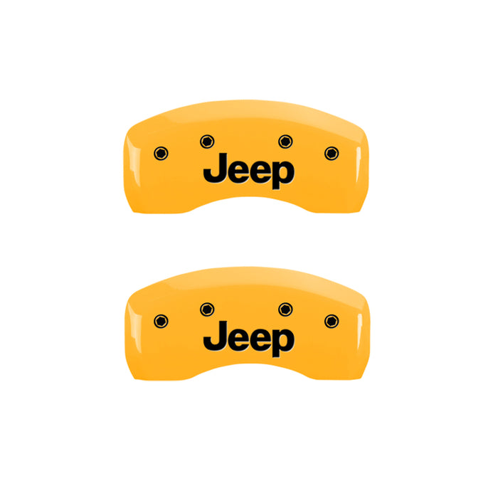 MGP 4 Caliper Covers Engraved Front & Rear JEEP Yellow finish black ch