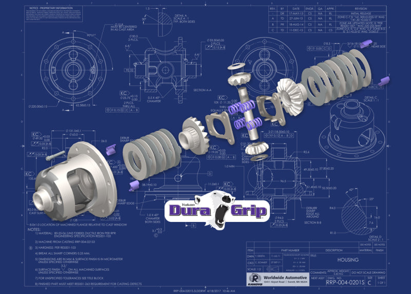 Yukon Gear Dura Grip Positraction Dana 60 w/ 35 Spline 4.10 & Down Ratio