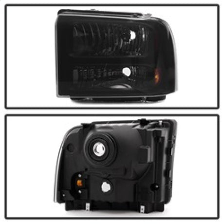 xTune Ford F250 F350 F450 Superduty Excursion 99-04 Headlights Black Smoked HD-JH-FF25099-HA-BSM