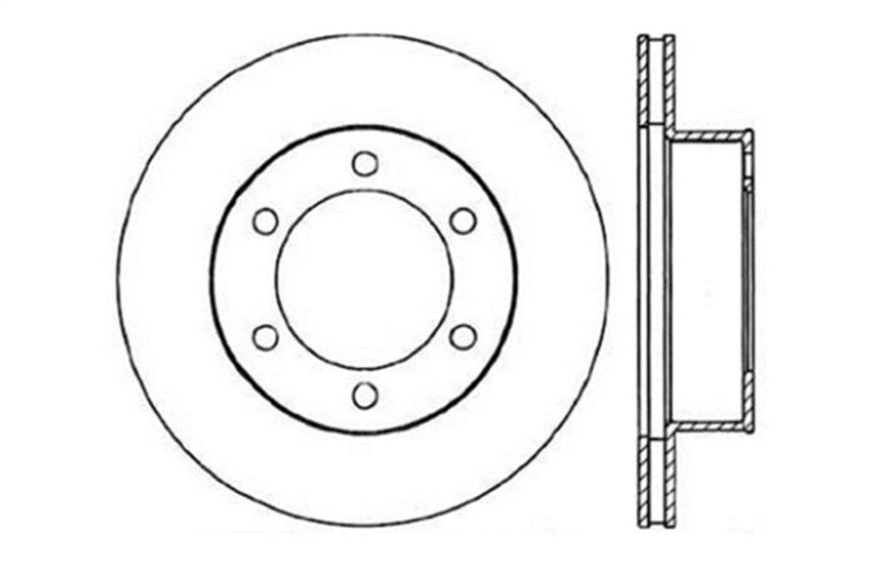 StopTech 95-03 Toyota Tacoma (6 Lug) / 96-00 4Runner Front Right Slotted & Drilled Rotor