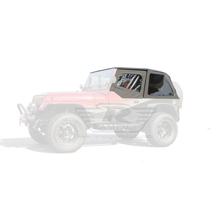 Rampage 1992-1995 Jeep Wrangler(YJ) Frameless Soft Top Kit - Black Diamond