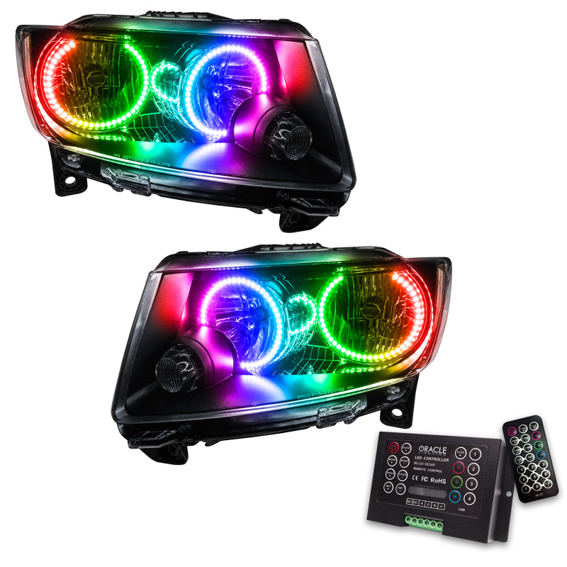 Oracle 11-13 Jeep Grand Cherokee SMD HL (Non-HID) - Chrome - ColorSHIFT w/ 2.0 Cntrl