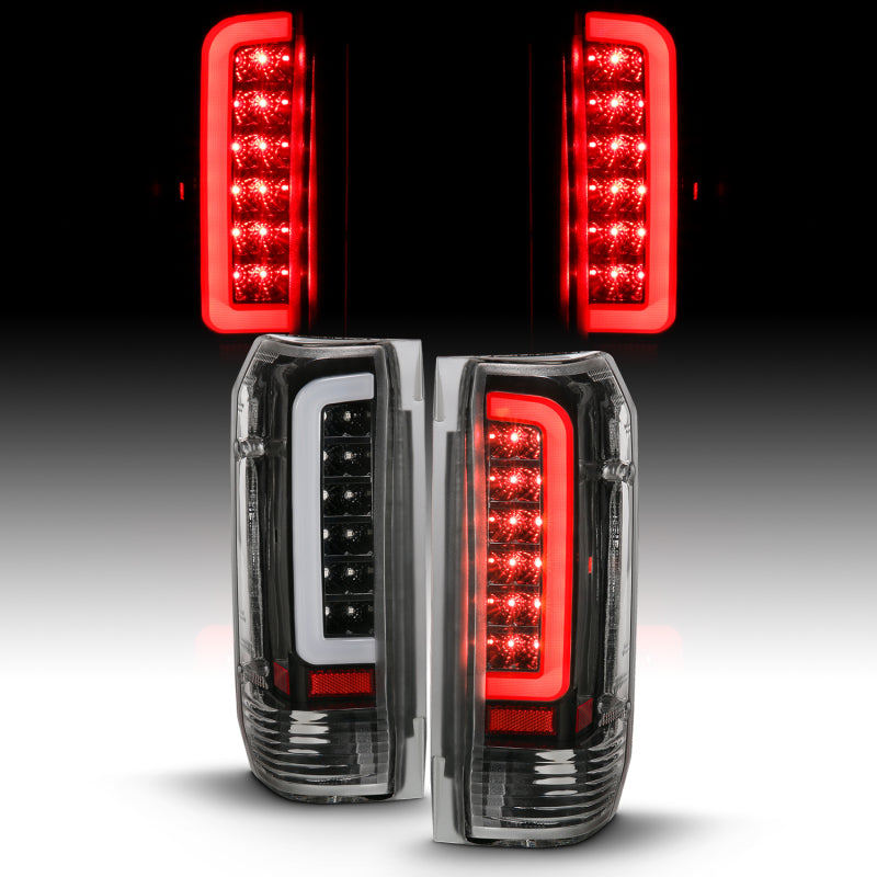 ANZO 1987-1996 Ford F-150 LED Taillights Black Housing Clear Lens (Pair)