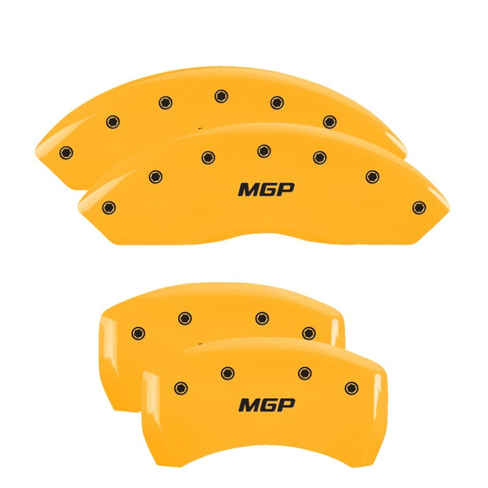 MGP 4 Caliper Covers Engraved Front & Rear MGP Yellow Finish Black Char 2005 Ford Thunderbird