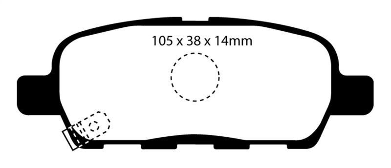 EBC 08-13 Infiniti EX35 3.5 Redstuff Rear Brake Pads