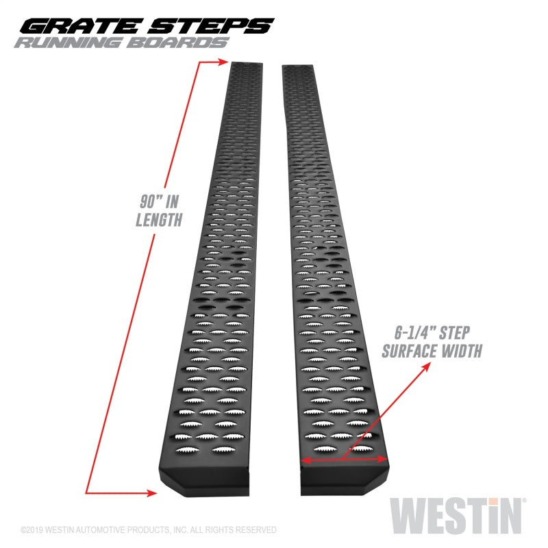 Westin Grate Steps Running Boards 90 in - Textured Black