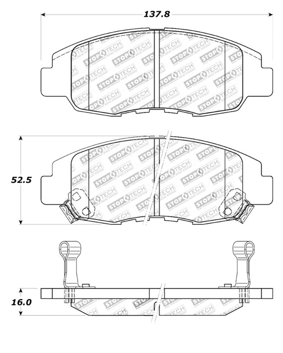 StopTech Street Touring 98-02 Honda Accord Coupe/Sedan Front Brake Pads