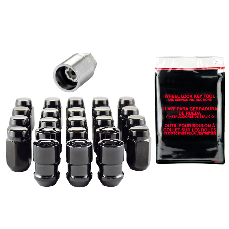 McGard Jeep Wrangler Hex Install Kit (Cone Seat) 1/2-20 / 13/16 Hex (18 Lug Nuts / 5 Locks) - Black