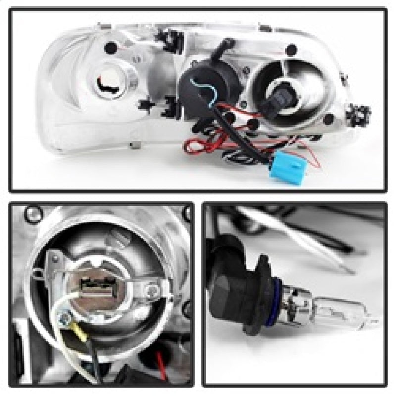 Spyder Ford F150 97-03 Projector - LED Halo Amber Reflector LED Blk Smke PRO-YD-FF15097-1P-AM-BSM