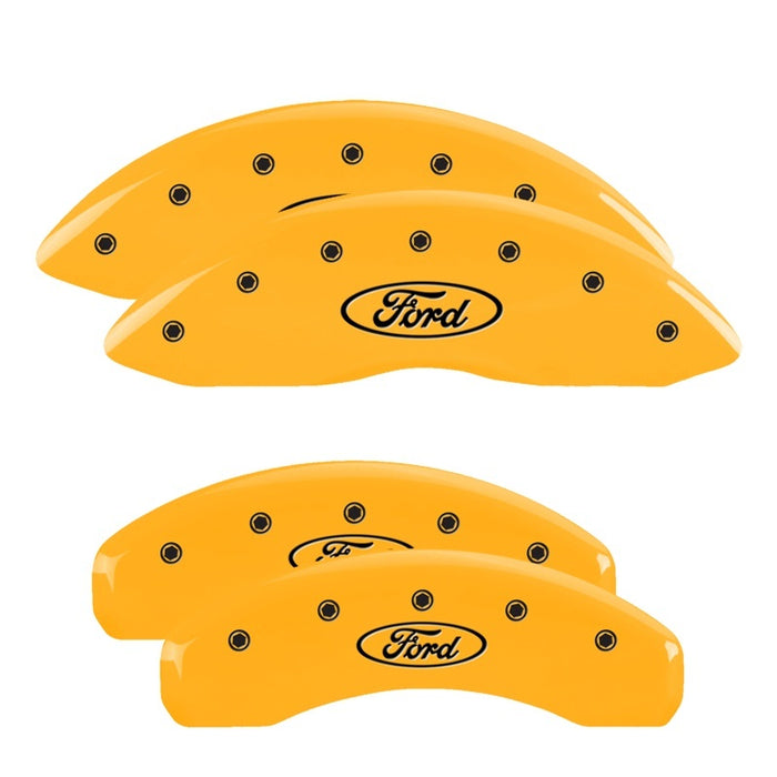 MGP 4 Caliper Covers Engraved F & R Oval Logo/Ford Yellow Finish Black Char 2005 Ford Expedition