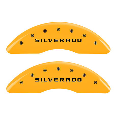 MGP 4 Caliper Covers Engraved Front & Rear Bowtie Black finish silver ch