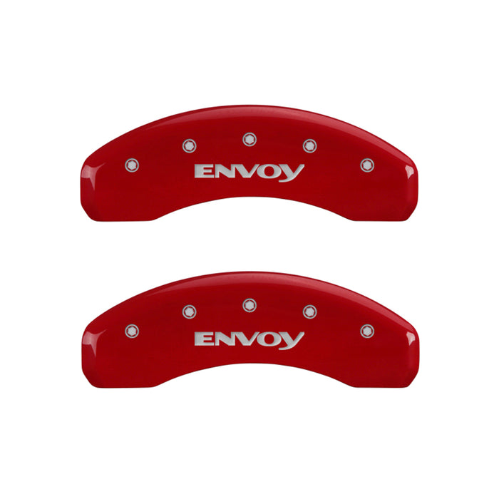 MGP 4 Caliper Covers Engraved Front & Rear Envoy Red finish silver ch