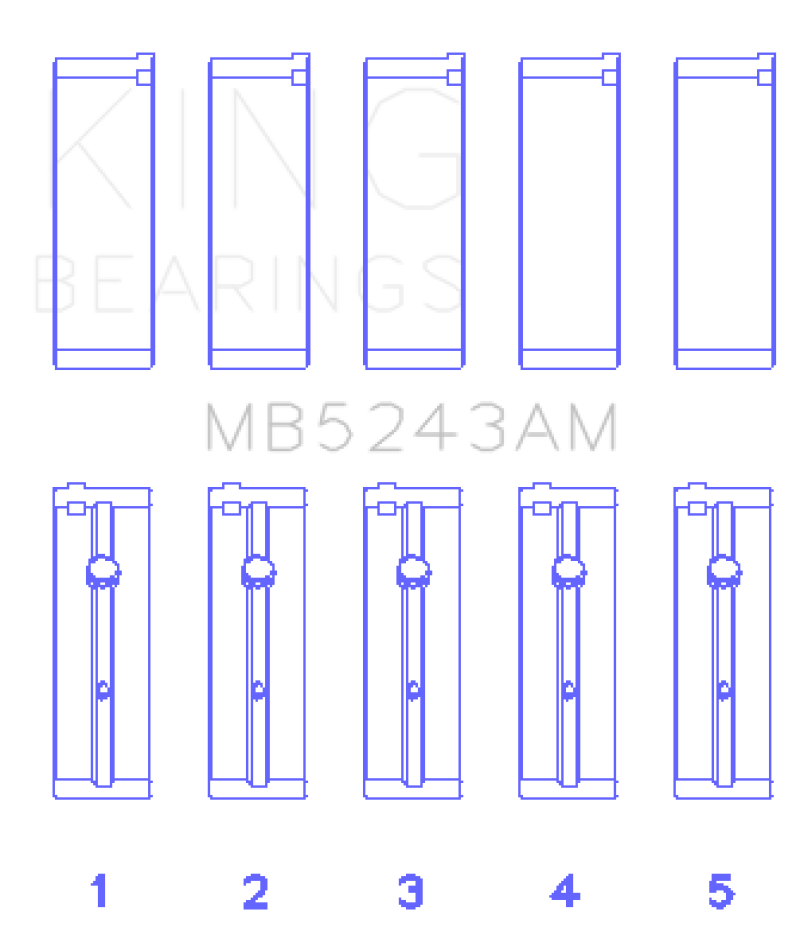 King Engine Bearings Nissan SR20DE (Size 0.5mm) Performance Main Bearing Set