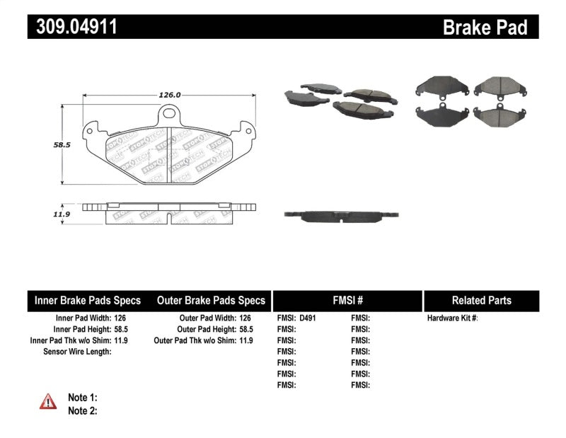 StopTech Performance 05-06 Lotus Exige Rear Brake Pads