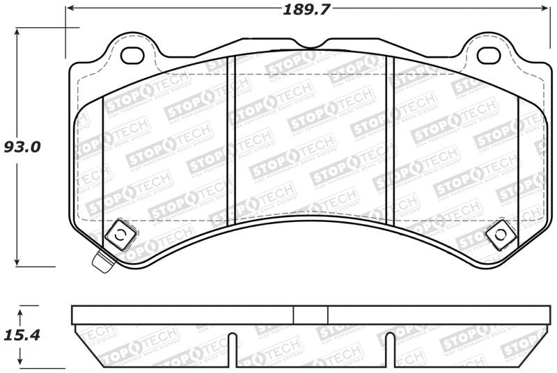 StopTech Performance 15-17 Dodge Charger/Challenger Front Brake Pads