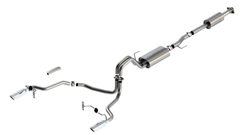 Borla F-150 2021 3.3L CC SB EC STB XL/XLT/Lariat/KR/Plnm/LTD 3/2.25 SRE Cat-Back S-Type Chrome Tips