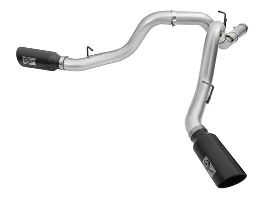 aFe Atlas Exhaust 4in Dual DPF-Back Al Steel w/ Black Tips 16-17 GM Diesel Truck V8-6.6L (td) LML