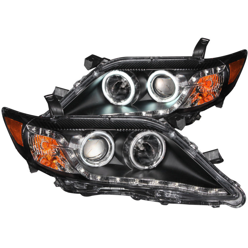 ANZO 2010-2011 Toyota Camry Projector Headlights w/ Halo Black (CCFL)