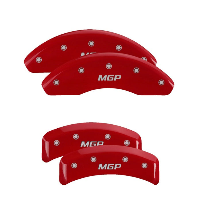 MGP 4 Caliper Covers Engraved Front & Rear MGP Red finish silver ch