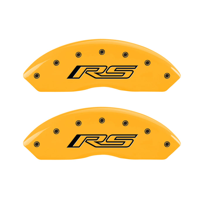 MGP 4 Caliper Covers Engraved Front & Rear Gen 5/RS Yellow finish black ch