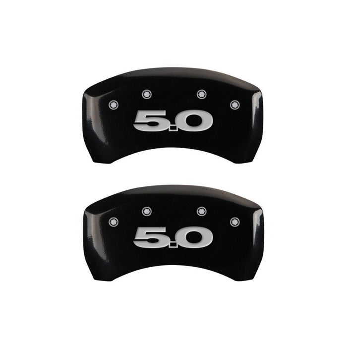 MGP Rear set 2 Caliper Covers Engraved Rear 50 Black finish silver ch