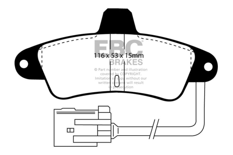 EBC 95-00 Ford Contour 2.0 Redstuff Rear Brake Pads