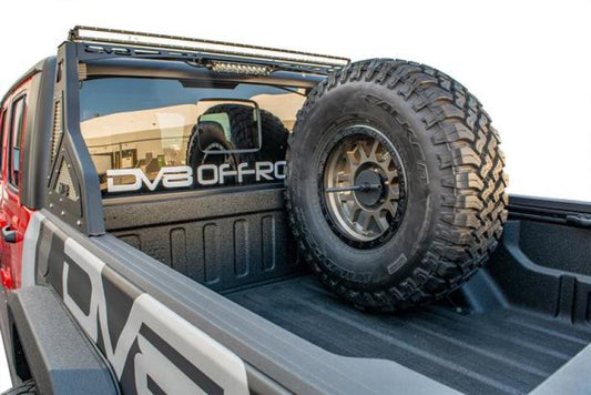 DV8 Offroad 2019+ Jeep Gladiator Universal Stand Up In-Bed Tire Carrier