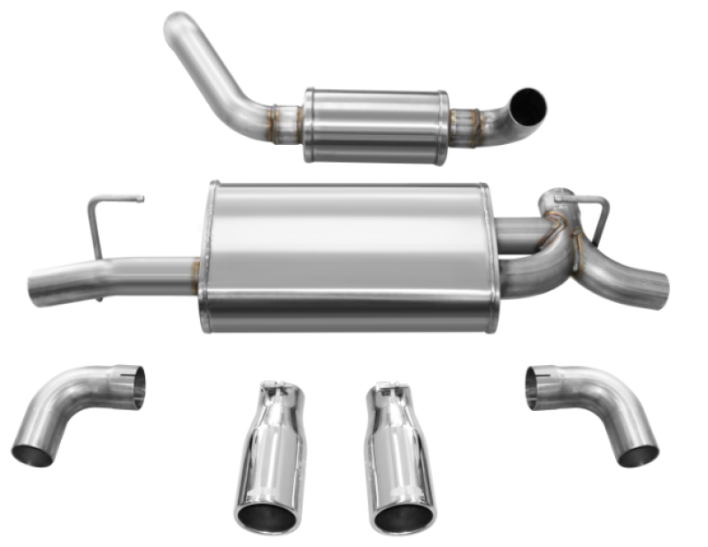 Corsa 18+ Jeep Wrangler JL 2.5in Dual Rear Exit Polished Tips Touring Axle-Back Exhaust