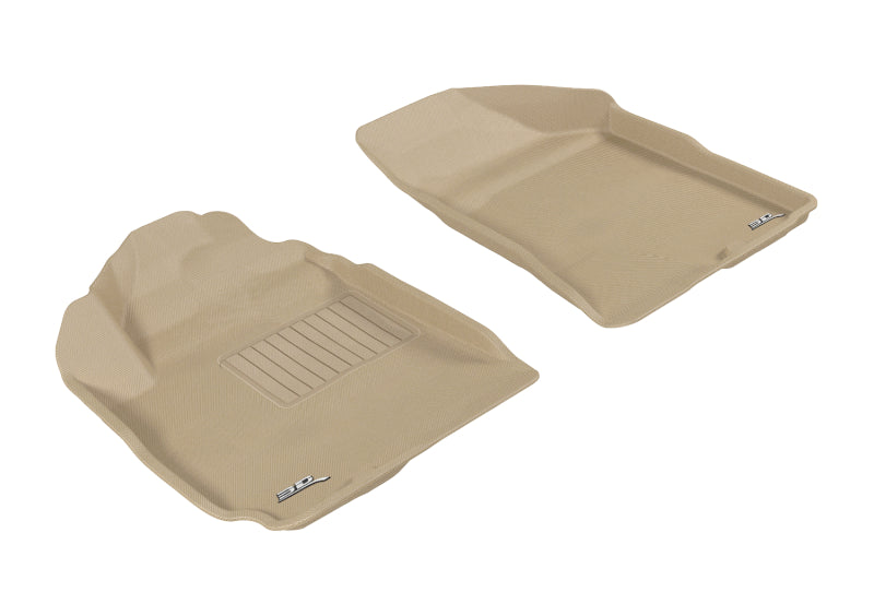 3D MAXpider 2010-2012 Hyundai Santa Fe Kagu 1st Row Floormat - Tan